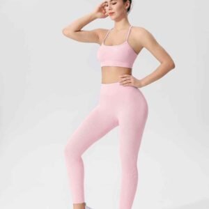Pantalones de yoga de color amarillo brillante para mujer